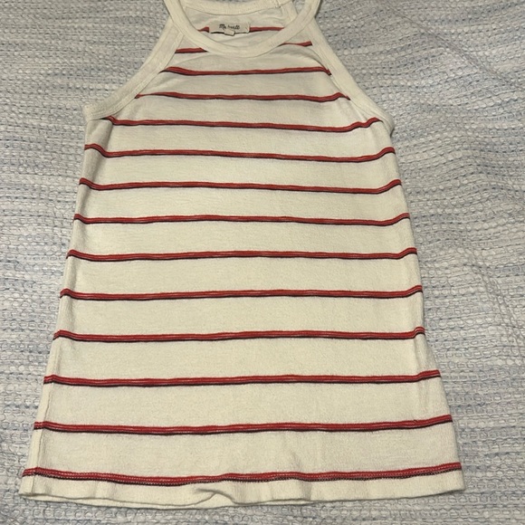 Madewell Red and Off White Striped Tank Top - Picture 1 of 3